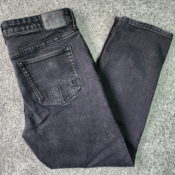 Aeropostale Jeans Mens 36x30 Black Slim Straight Faded Stretch Denim Excellent - Picture 1 of 16